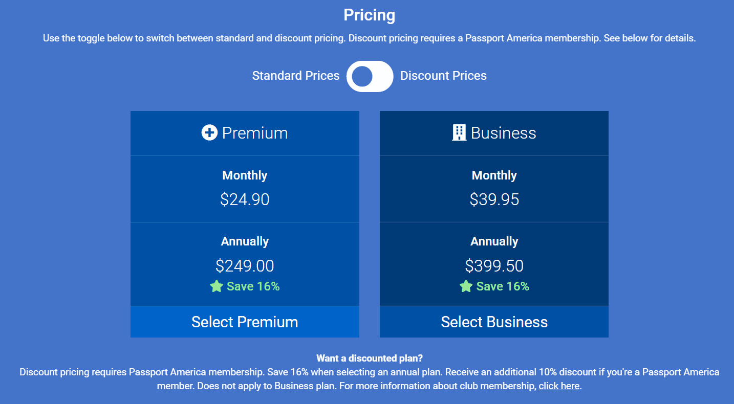 Pricing for My RV Mail