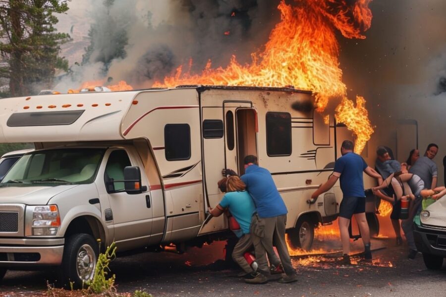 RVers Courageously Rescue Truck from Trailer Fire Danger